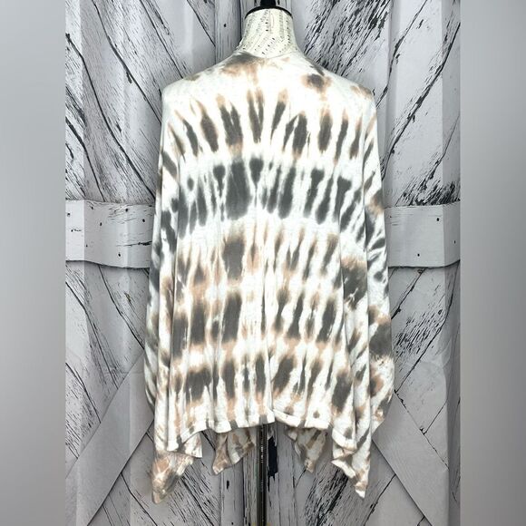 Tie Dye Open Front Cardigan Poncho - Picture 4 of 4